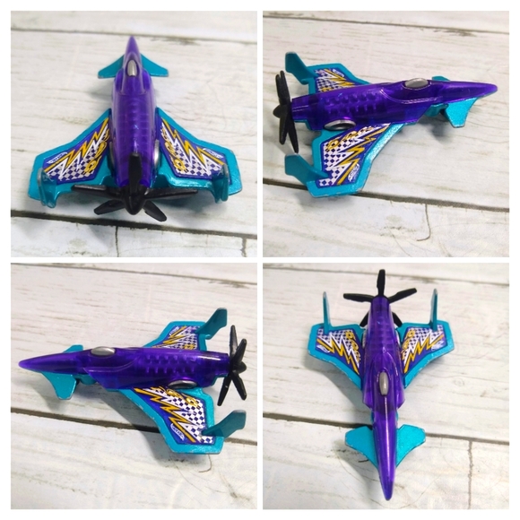 Hot Wheels POISON ARROW F05 Diecast&Plastic 3"l Purple Blue Toy Prop Airplane - Picture 4 of 8